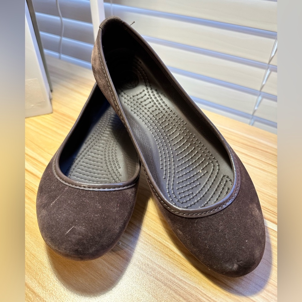 CROCS Dark Brown Women's ballet slip on shoes  Flats sz 9